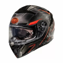 Casco Devil Carbon ST2 — Talla XL, negro brillante/rojo